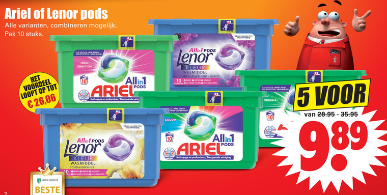 Lenor   wasmiddel folder aanbieding bij  Dirk - details