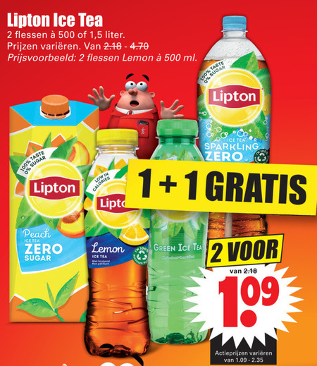 Lipton   ice tea folder aanbieding bij  Dirk - details