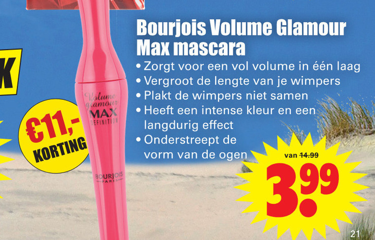 Bourjois   mascara folder aanbieding bij  Dirk - details