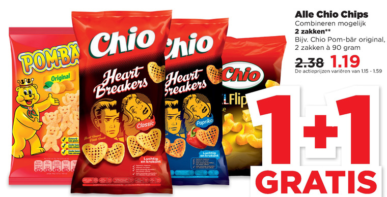 Chio   chips, zoutje folder aanbieding bij  Plus - details