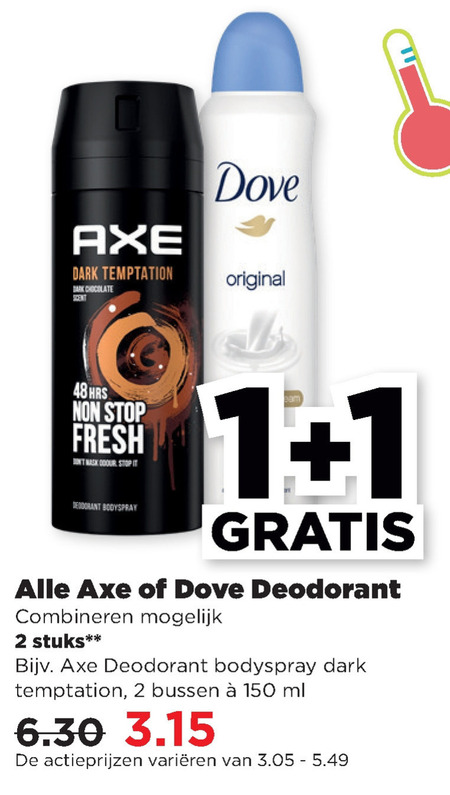 Dove   deodorant folder aanbieding bij  Plus - details