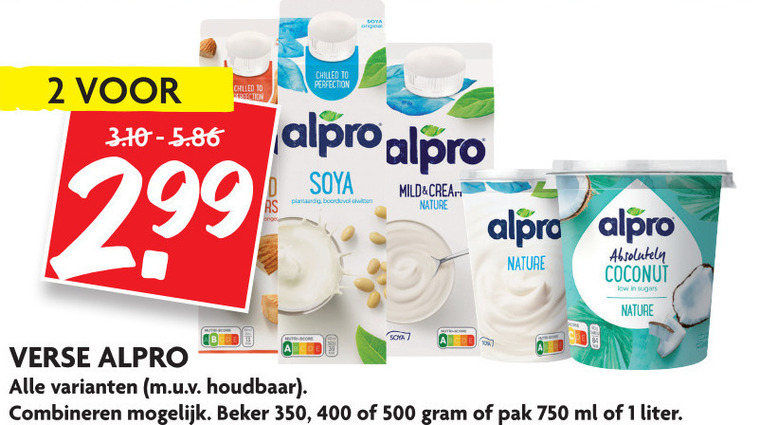 Alpro   soja melk, soja yoghurt folder aanbieding bij  Dekamarkt - details