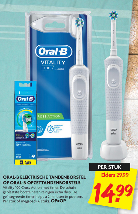 Braun Oral-B   opzetborstel, electrische tandenborstel folder aanbieding bij  Dekamarkt - details