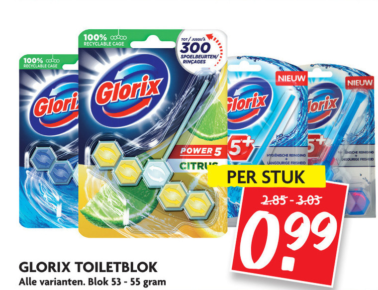 Glorix   toiletblok folder aanbieding bij  Dekamarkt - details