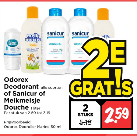 Melkmeisje   deodorant, douchegel folder aanbieding bij  Vomar - details