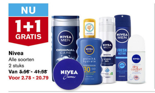 Nivea   scheerschuim, douchegel folder aanbieding bij  Hoogvliet - details