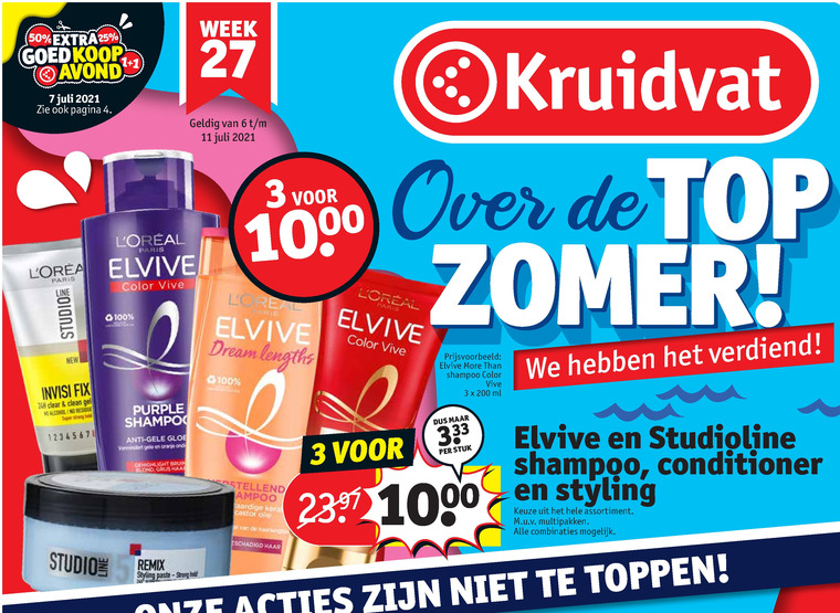 Elvive   haargel, hairspray folder aanbieding bij  Kruidvat - details