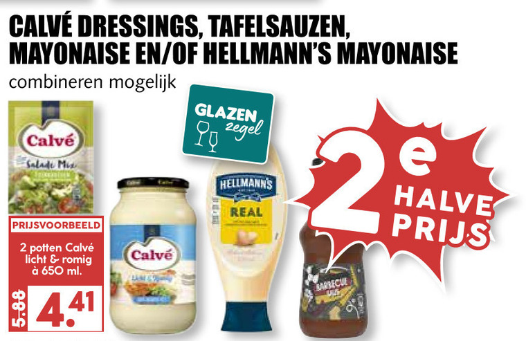 Calve   mayonaise, snacksaus folder aanbieding bij  MCD Supermarkt Basis - details