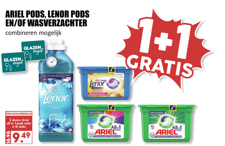 Lenor   wasverzachter, wasmiddel folder aanbieding bij  MCD Supermarkt Basis - details