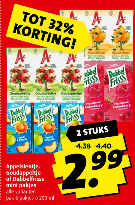 Dubbelfrisss   fruitdrank folder aanbieding bij  Boni - details