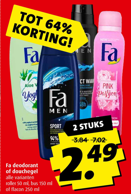 Fa   deodorant, douchegel folder aanbieding bij  Boni - details