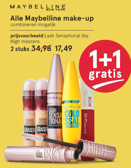 Maybelline   lipgloss, cosmetica folder aanbieding bij  Etos - details