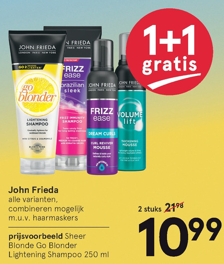 John Frieda   haarmasker, shampoo folder aanbieding bij  Etos - details