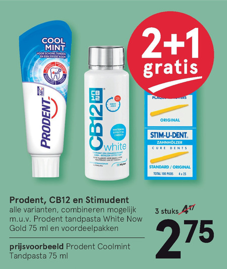 Prodent   tandenstokers, mondwater folder aanbieding bij  Etos - details