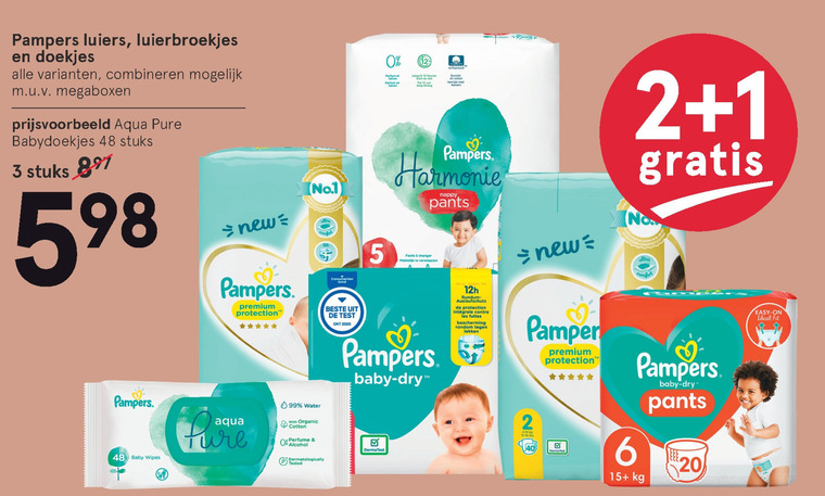 Pampers   luierbroekjes, billendoekjes folder aanbieding bij  Etos - details