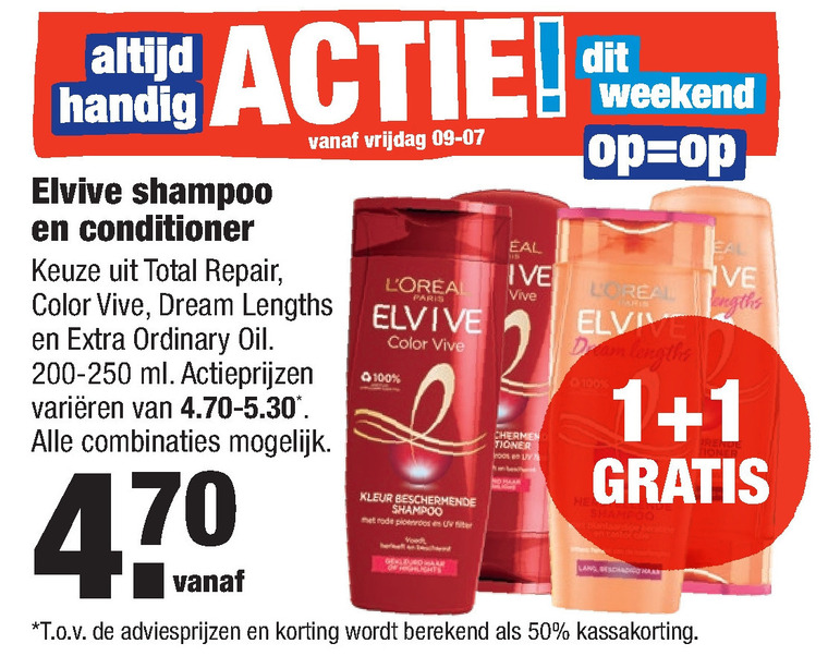 Elvive   conditioner, shampoo folder aanbieding bij  Aldi - details