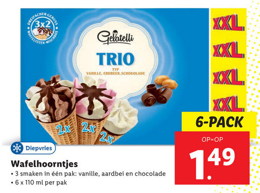 Gelatelli   ijscornets folder aanbieding bij  Lidl - details