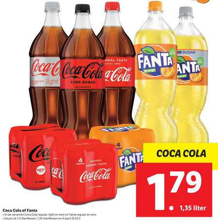 Coca-Cola   cola, frisdrank folder aanbieding bij  Lidl - details