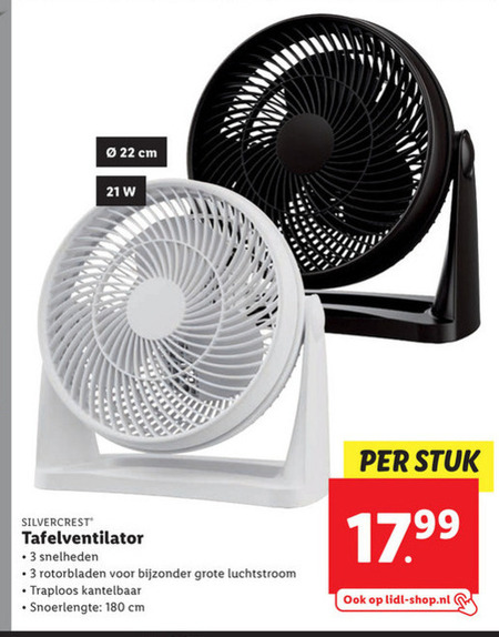 SilverCrest   ventilator folder aanbieding bij  Lidl - details