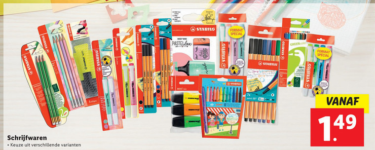 Stabilo   fineliners, viltstiften folder aanbieding bij  Lidl - details