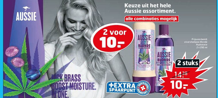 Aussie   shampoo, conditioner folder aanbieding bij  Trekpleister - details