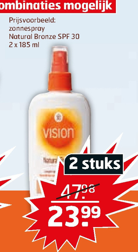 Vision   zonnebrandolie folder aanbieding bij  Trekpleister - details