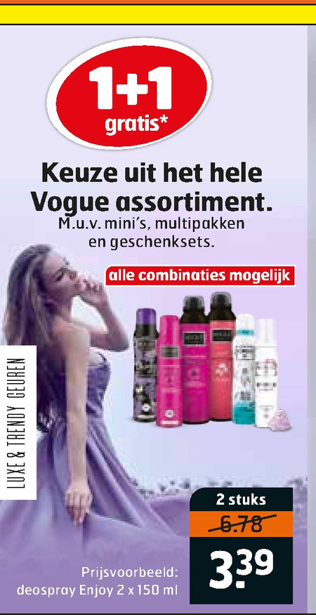 Vogue   douchegel, deodorant folder aanbieding bij  Trekpleister - details