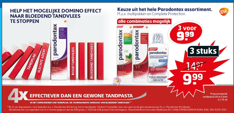 Paradontax   tandpasta folder aanbieding bij  Trekpleister - details