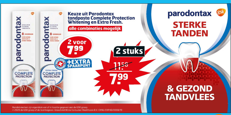 Paradontax   tandpasta folder aanbieding bij  Trekpleister - details