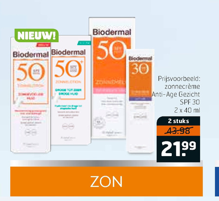 Biodermal   zonnebrandolie folder aanbieding bij  Trekpleister - details