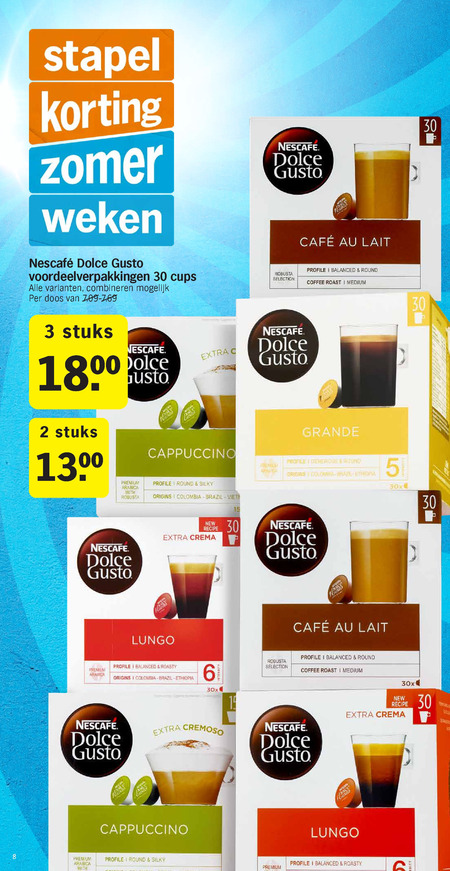 Nescafe   dolce gusto capsules folder aanbieding bij  Albert Heijn - details