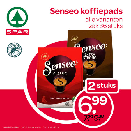 Douwe Egberts Senseo   koffiepad folder aanbieding bij  Spar - details