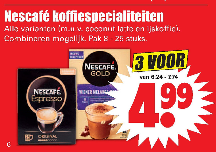 Nescafe   oploskoffie folder aanbieding bij  Dirk - details