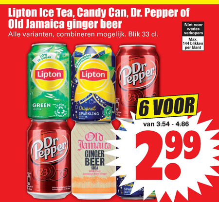 Lipton   frisdrank, ice tea folder aanbieding bij  Dirk - details