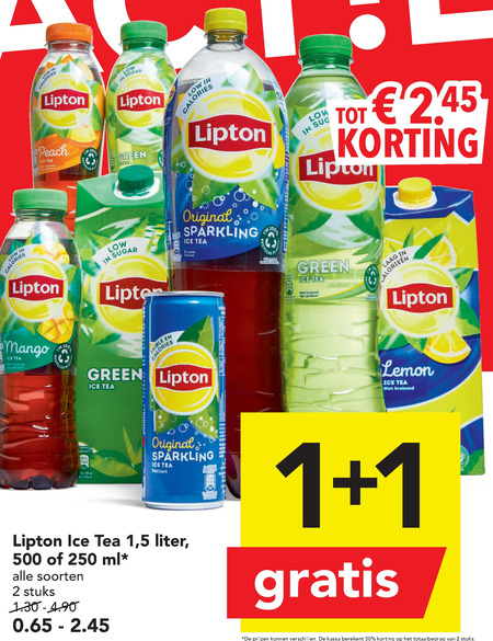 Lipton   ice tea folder aanbieding bij  Deen - details