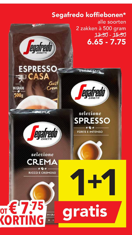 Segafredo   koffiebonen folder aanbieding bij  Deen - details