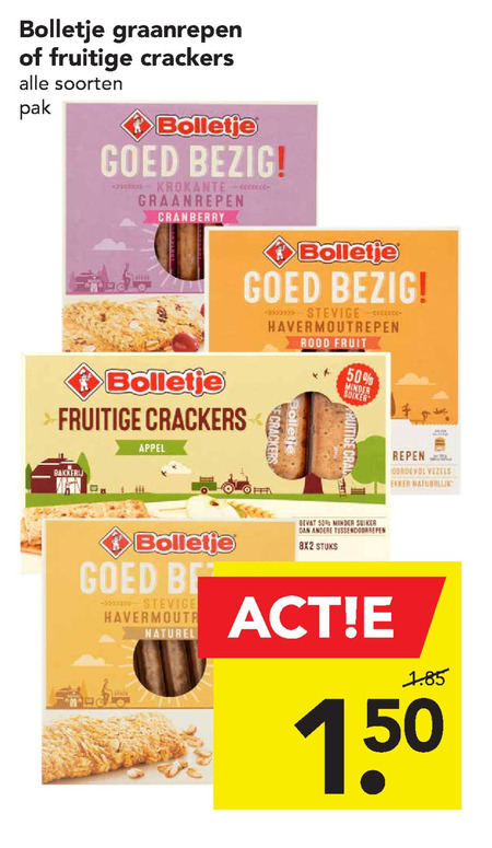 Bolletje   crackers, mueslireep folder aanbieding bij  Deen - details