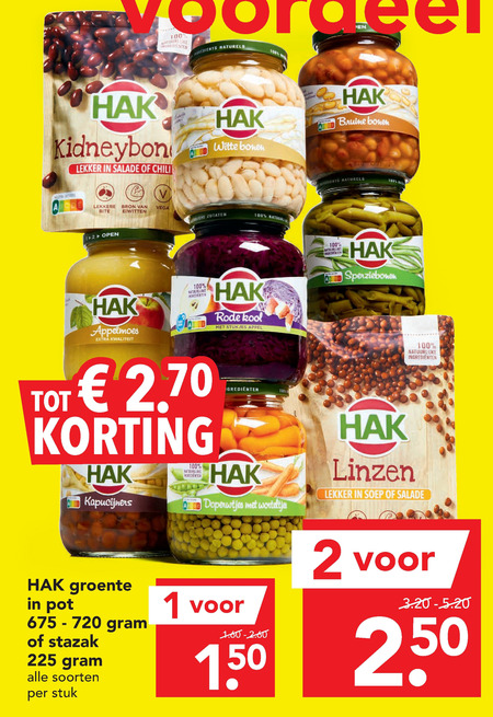 Hak   appelmoes, groenteconserven folder aanbieding bij  Deen - details