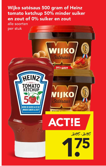 Heinz   tomatenketchup, satesaus folder aanbieding bij  Deen - details