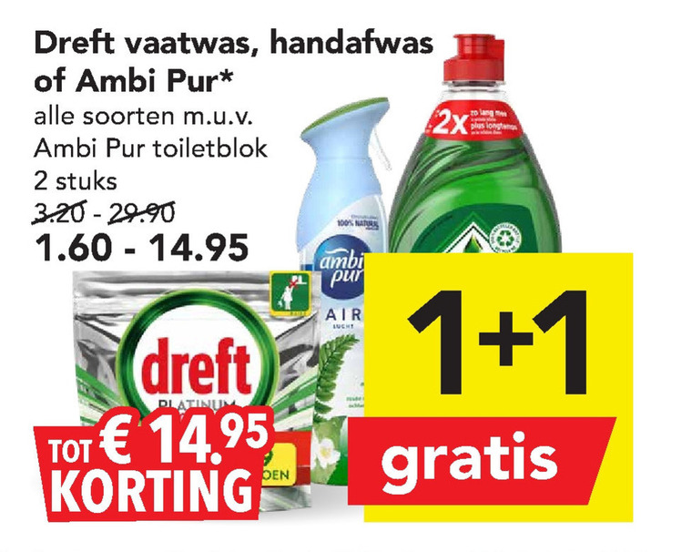 Ambi Pur   luchtverfrisser, vaatwasmiddel folder aanbieding bij  Deen - details