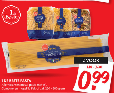 1 De Beste   pasta, penne rigate folder aanbieding bij  Dekamarkt - details