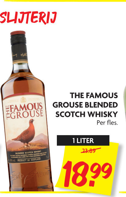 Famous Grouse   whisky folder aanbieding bij  Dekamarkt - details