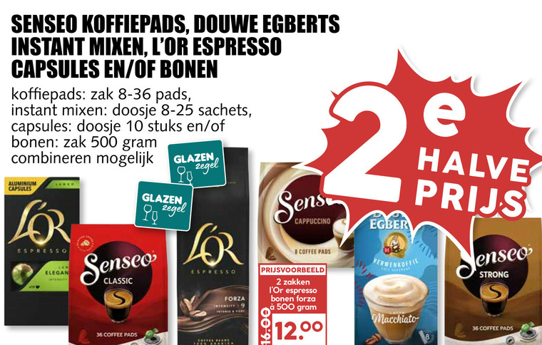 Douwe Egberts L Or   koffiepad, koffiebonen folder aanbieding bij  MCD Supermarkt Basis - details