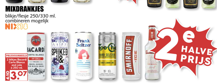 Bacardi   mixdrank, hard seltzer folder aanbieding bij  MCD Supermarkt Basis - details