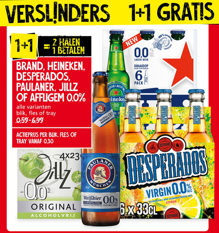 Brand   alcoholvrij bier, appelcider folder aanbieding bij  Jan Linders - details