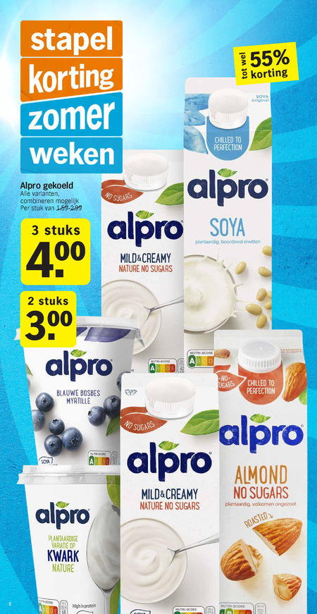 Alpro   soja melk, soja yoghurt folder aanbieding bij  Albert Heijn - details