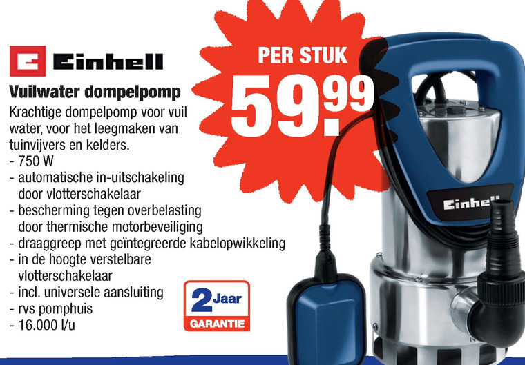 Einhell   dompelpomp folder aanbieding bij  Aldi - details