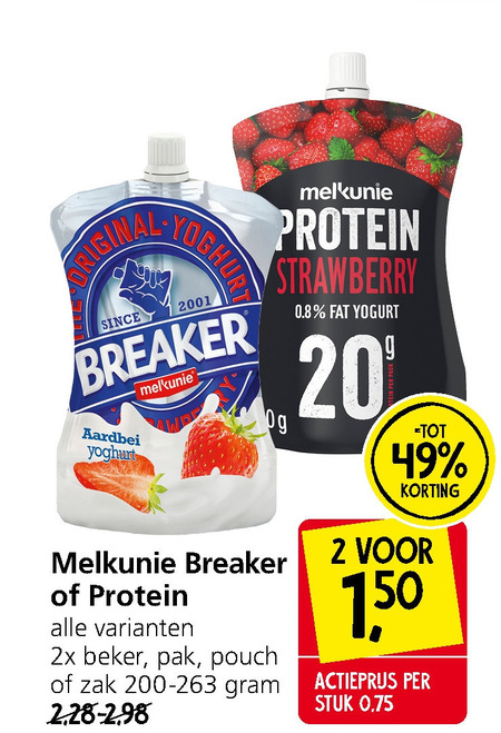 Melkunie   vruchtenyoghurt folder aanbieding bij  Jan Linders - details