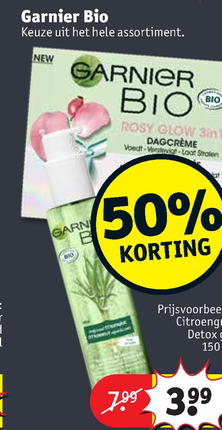 Garnier bio   gezichtsreiniging, gezichtsverzorging folder aanbieding bij  Kruidvat - details