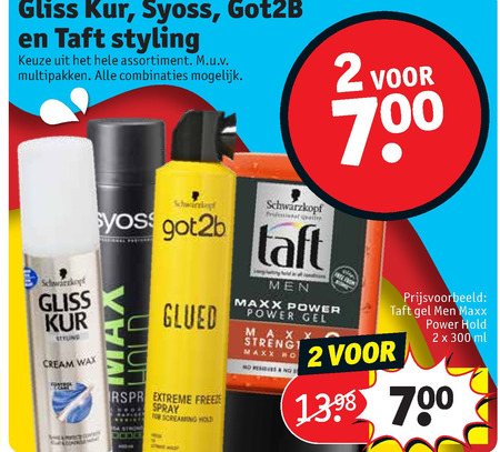 Gliss Kur   haargel, hairspray folder aanbieding bij  Kruidvat - details